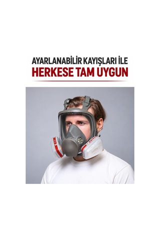 Valkyrie Profesyonel Tam Yüz Gaz Maskesi Çift Filtreli 20 Yedek Filtreli Ayarlanabilir Koruyucu Maske