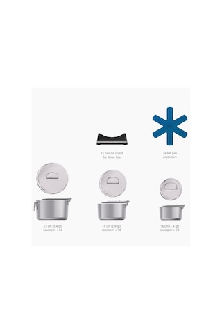 Joseph Joseph 1000031 Space Planmaz Çelik 9 Parça Tencere Seti Gri