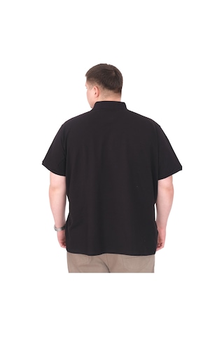 Mode Xl Büyük Beden Erkek T-shirt Polo Yaka Real U25309 Siyah Siyah