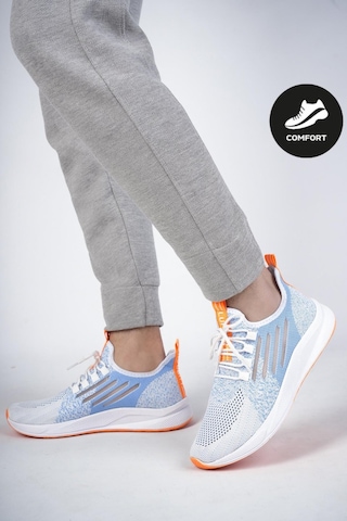 Muggo Ultraboost Unisex Ortopedik Günlük Garantili Yürüyüş Koşu Sneaker Spor Ayakkabı Mavı Mavi