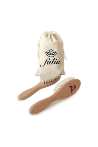 Fulia Fs11Kkbf01 Doğal Keçi Kılı Bebek Saç Fırçası Maxi Boy