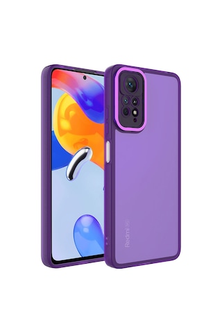 Ekılıf - Xiaomi Redmi Note 11 Pro 5g Uyumlu - Kılıf Kamera Korumalı Transparan Post Kapak - Derin Mor