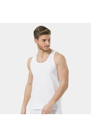 Türen Erkek Bantlı Atlet 2'li Paket 110/beyaz Beyaz