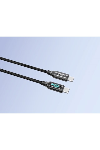 X-Level XCC8406 X-Powerdigi Usb-C To Type-C Dijital Göstergeli Örgü Kablo