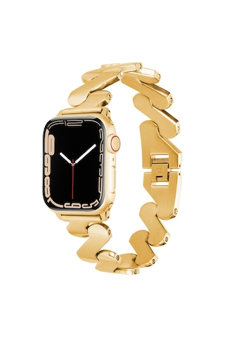Watch 7 41mm Kordon Uyumlu Krd-80 Metal Strap Kayış Mkst- Gold