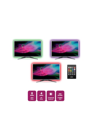 House Pratik Hp86 Uzaktan Kumandalı Tv Arkası Rgb Led Aydınlatma 2 Metre