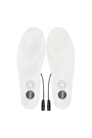 Elektrikli Taşınabilir Kablolu 35-45 Numara Deri Beyaz Isıtıcılı Ayakkabı Tabanlığı Beyaz