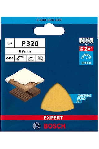 Bosch Expert 93x93 Mm 320 Kum Üçgen Zımpara Kağıdı 5'li 2608900830
