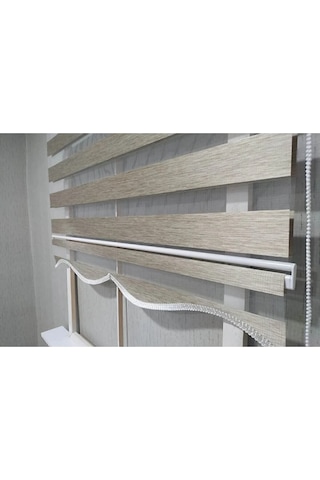 Bambu Kahverengi R-07 Zebra Perde Etek Dilimli Alüminyum Kasa Kahverengi 10 x 100