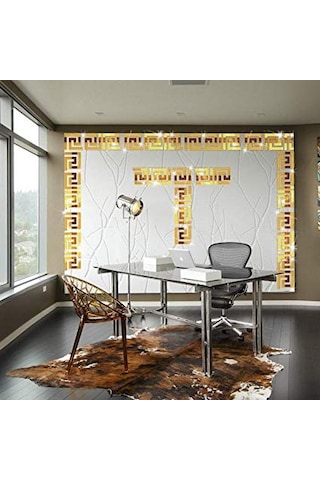 Dekor Süs Labırent 20Adet 4X4CM Pleksi Dekoratif Bordür Altın