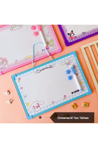 Snapbuy Sanrio Temalı, Kuromi Seçenekli Çift Taraflı Silinebilir Mıknatıslı Yazı Tahtası 30x20cm Mavi
