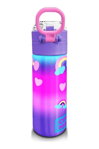 Coral High Kids Renkli Batik Unicorn Dondurma Desenli Pipetli Ve Direkt İçim Çelik Termos 500 Ml 31801 1 Kat Pembe