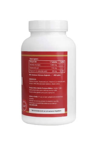 Hidrolize Collagen 180 Tablet Hyaluronic Acid Vit C
