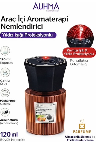 Abatech Af-08 Araç Içi Hava Nemlendirici & Koku Makinesi Chanel Esansı 120ml Aromaterapi Difüzör 001