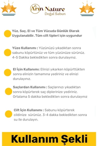Sabun %100 Doğal Güzel Kokulu El Yüz Saç Cilt Vücut Orijinal Bal Sabunu 120g - 6 Adet Karışık