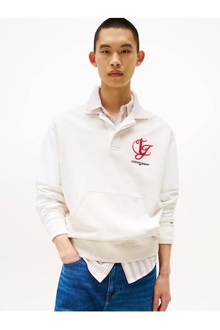 Tommy Hilfiger Tjm Rlx Colorblock M, Ae3 Krem Erkek Sweatshirt
