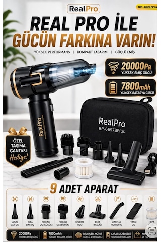 Junglee 20.000pa Yeni Nesil Araç Içi Süpürge Rp-6697b Plus Yeni Model Ekranlı Vakumlama Ve Çekme 0 - 250 Watt