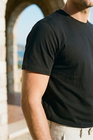 Mero Life Unisex Slim Fit Dar Kesim % 100 Pamuk Yumuşak Dokulu Bisiklet Yaka Siyah Tişört