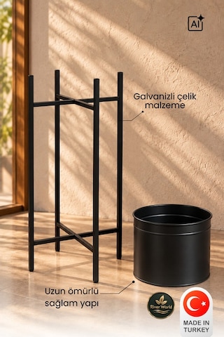 River World Çiçeklik Rengi Siyah Saksılığı Tek