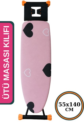 Ütü Masası Kılıfı Büyük Boy İpli Stoperli Keçeli Kılıfı Örtüsü Bezi 55x140cm Love Story Açık Pembe Ütü Masası Kılıfı Büyük Boy İpli Stoperli Keçeli Kılıfı Örtüsü Bezi 55x140cm Love Story Açık Pembe