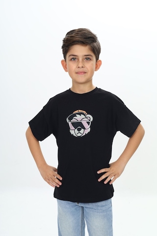 Toontoy Kids Toontoy Erkek Çocuk Baskılı Bisiklet Yaka Kısa Kollu Tişört Ekru