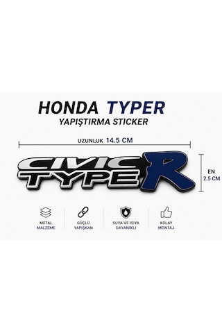 Honda Type R Bagaj / Panjur Amblemi Sportif Tasarım 0