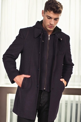 Plt9335 Dewberry Erkek Palto-desenli Lacivert Desenli Lacivert