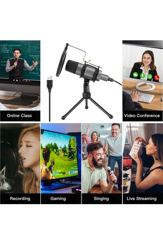 Lemestar Profesyonel Usb Mikrofon - Oyun, Podcast, Kayıt Ve Konferanslar İçin Yüksek Kaliteli Ses