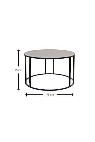 Çift Bacak Orta Sehpa Gümüş Ayak Siyah Ayna