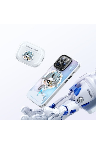 Apple Uyumlu AirPods Pro Kılıf Desenli Koruyucu Benks Casebang Departure Explore Silikon Kılıf Siyah