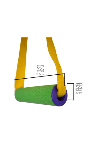Rebuwo 3 Kademeli Ayarlanabilir Cable Cross Elciği 1 Çift - Yeşil-mor Tutacaklı Sarı Fitness Ağırlık Çekiş / Reformer Egzersiz Aparatı 44cm