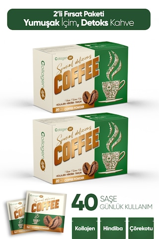 Collagen Life Hindiba, Kollajen, Garsinya Ve Çörek Otu Içeren Detox Kahve 2 Li Fırsat Diğer