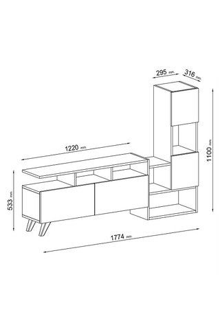 Tv Ünitesi Tuğra Çırağan Antrasit