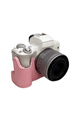 Youtek Eos M50/m50 Iı/m5 İçin Pembe Deri Kılıf - Tripod Bağlantılı, Omuz Askılı