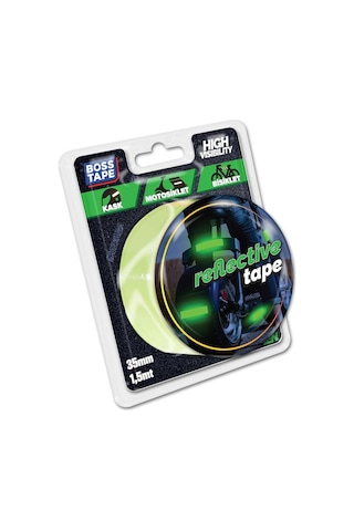 Boss Tape Reflektif Bal Petegi Desenli Fosforlu Bant, 35 Mm X 1.5 M, Yesil