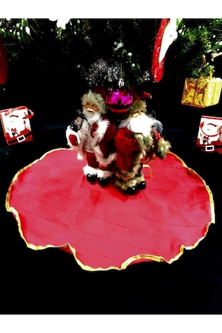 Yılbaşı Ağaç Altı Örtüsü Kırmızı 90 90 Yılbaşı Ağaç Altı Örtüsü Noel Çam Ağaç Altı Örtüsü