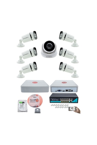 Ip Güvenlik Kamera Seti - 1 İç Mekan , 6 Dış Mekan Kdj-1ın6out-v2