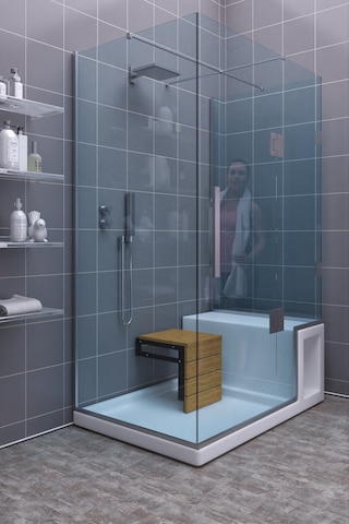 Sardunya Duvara Monte Katlanabilir Banyo Taburesi Engelli Tabures Ceviz