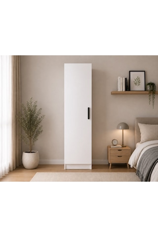 Gani Home Selen Tek Kapaklı Raflı Gardırop M-1 Çok Amaçlı Elbise Dolabı Suntalam