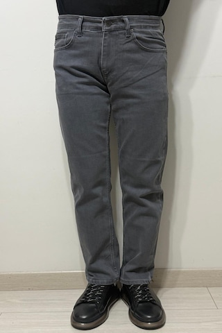 Hacker Denim Hacker Dmctekstil Erkek Gri Y 1094 Yüksek Bel Rahat Kesim Boru Paça Jean Pantolon