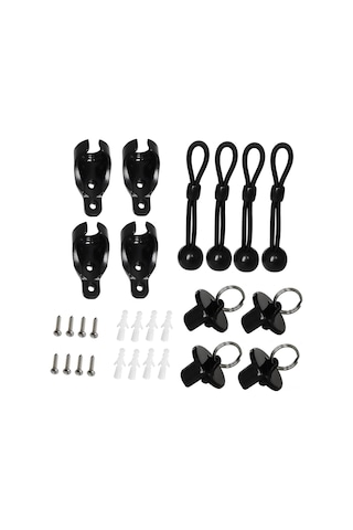 Hfambition Dış Mekan Kablosuz Rulman Perdeler İçin Sert Tutucu Bungee Uç Kapak Tamiri Seti 2 Adet, Siyah - Çivi Ve Tabanlı Aksesuarlar