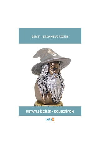 Yüzüklerin Efendisi Şapkalı Gandalf Büst Dekoratif Figür 1 Adet