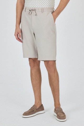 İmza Bej Düz Esnek Gabardin Casual Şort 1016250150 Bej