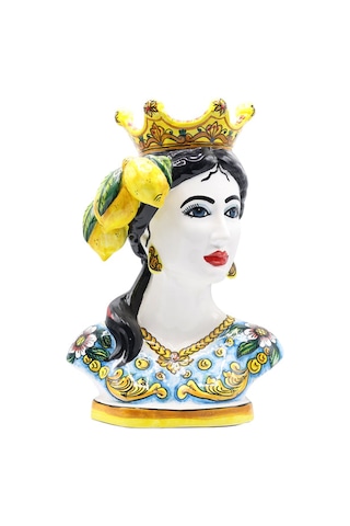 Moor Dekoratif Desenli Büst Heykel