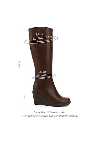Gönderir Kadın Kahve Antik Fermuarlı Dolgu Topuklu Hakiki Deri Çizme Gkzc13444587 Kahverengi