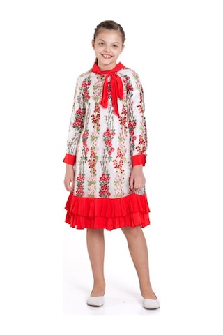 Xo Kids Kız Çocuk Elbise 6-14 Yaş 3179 Kırmızı
