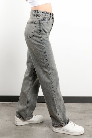 Giysa Kadın Jean Straight Leg %100 Pamuk Tint Gri Boru Paça Yüksek Bel Kot Pantolon - Jb591-2516 Mavi