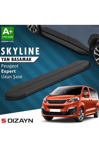S-dizayn Peugeot Expert 3 Uzun Şase Skyline Siyah Yan Basamak 243 Cm 2016 Üzeri A+ Kalite