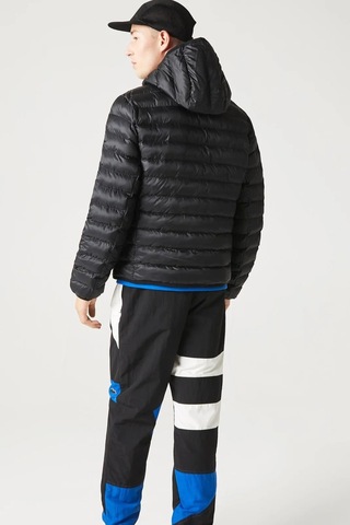 Lacoste Syntehic Fill Jacket Sabit Kapüşonlu Erkek Şişme Mont Siyah Siyah