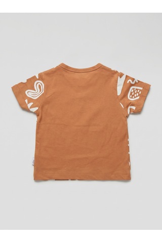 Nazar Baby Erkek Bebek Jnr Authentic Baskılı Müslin Şortlu Takım Kahverengi